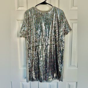 Sequin t-shirt dress